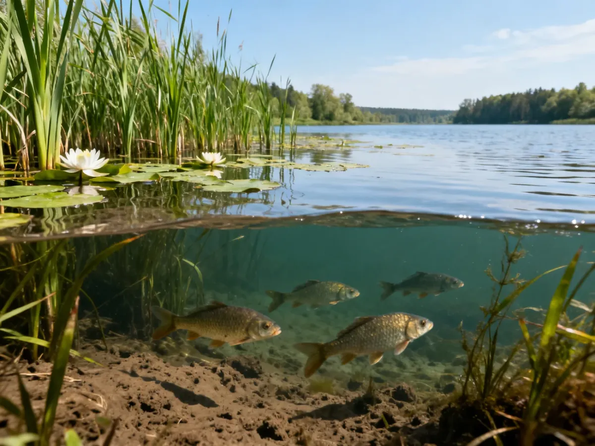Zróżnicowane siedliska białorybu w jeziorze i spokojnej rzece