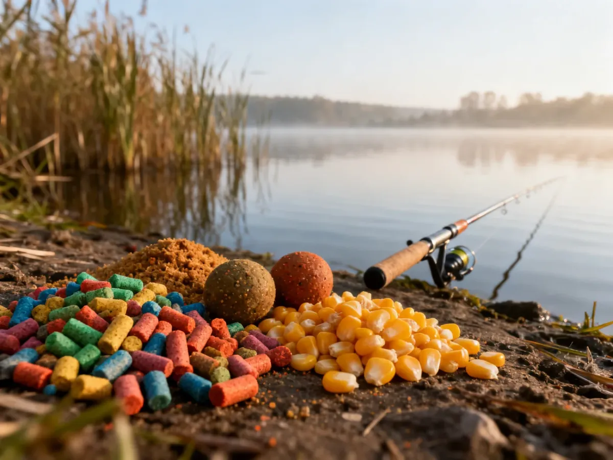 Pellet, kulki proteinowe i ziarna przygotowane do nęcenia karpi